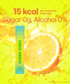 SUNMANC Kombucha 30 packets (5.4oz), Sparkling Probiotic Fermented Drink from South Korea, Gut Health and Immunity Support, Convenient Powdered Drink Mix, Tea Powder, Low Calories, Sugar 0g, Low Caffeine, No Refrigeration Required (Lemon) Lemon 22 716Eu4HTOhL
