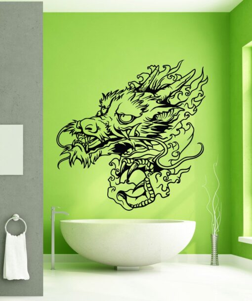 Stickerbrand Vinyl Wall Decal Sticker Water Dragon Head 1443m