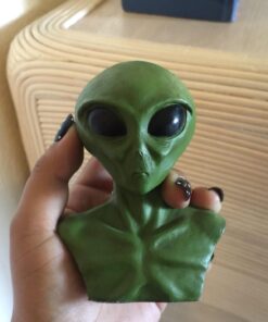 YTC Bright Green Extraterrestrial Alien Head Bust Figurine Display 16 716H1BLwlWL