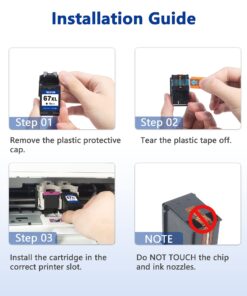 TECKKIN Remanufactured 67XL Black Ink Cartridge Replacement for HP Ink 67 67XL Ink Works for HP Envy 6000 6055 6055e 6400e 6455e Envy Pro 6455e 6455 6475 6452 6458 DeskJet 4155 2755e 2755 (2 Black) 27 716HcZbMt2L