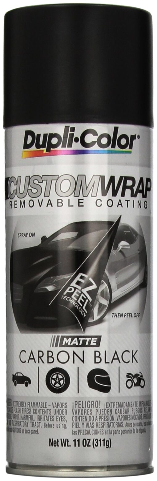 Dupli-Color ECWRC7947 Custom Wrap Matte Removable Automotive Paint – Carbon Black Spray Paint - 11 oz. Aerosol Can 11 Ounce (Pack of 1)