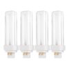 KOR (Pack of 4) 13 Watt Double Tube - G24Q-1 (4 Pin) Base - 5000K Bright White - CFL Light Bulb. 13w - 5000k (Bright White)