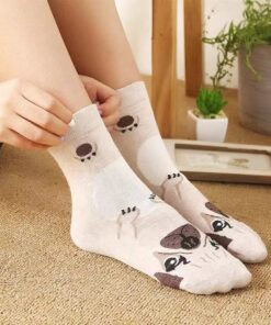 CozyWow Cute Animal Socks Funny Low Cut Cartoon Socks Gift for Womens Girls 5-8 5pairs-dog2 10 716IXhXVd3L