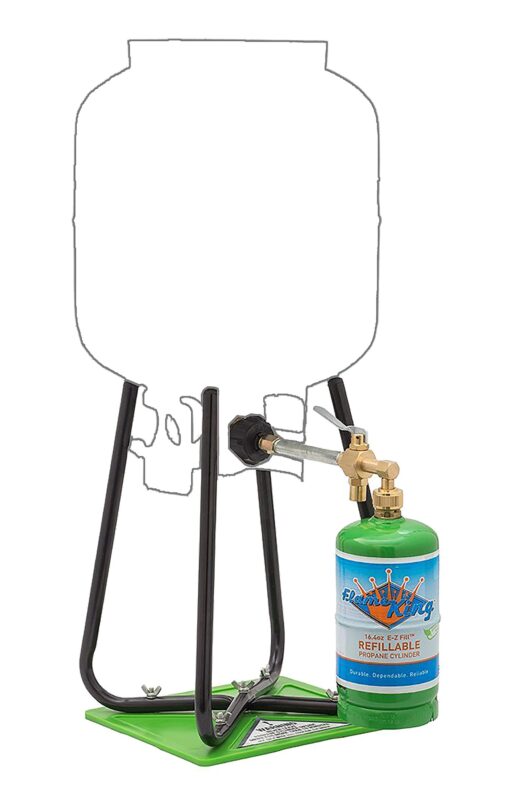 Flame King Refillable 1LB Empty Propane Cylinder Tank with Refill Kit and CGA600 Connection - Reusable, Safe and Legal Refill Option, DOT Compliant