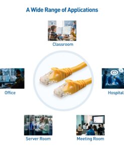 Cable Matters 10Gbps 5-Pack Snagless Short Cat 6 Ethernet Cable 3 ft (Cat 6 Cable, Cat6 Cable, Internet Cable, Network Cable) in Yellow 12 716Ko8I8QXL