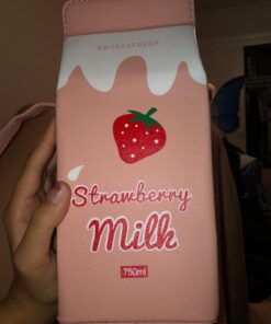 LUI SUI Fruits Banana Strawberry Milk Box Cross Body Purse Bag Women Phone Wallet Shoulder Bags Pink 46 716LEDAhrkL