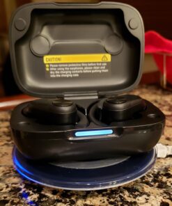 Bluetooth Headphones Wireless Earbuds 80hrs Playtime Wireless Charging Case Digital Display Sports Ear buds with Earhook Premium Deep Bass IPX7 Waterproof Over-Ear Earphones for TV Phone Laptop Black M 38 716Ls2OWGL