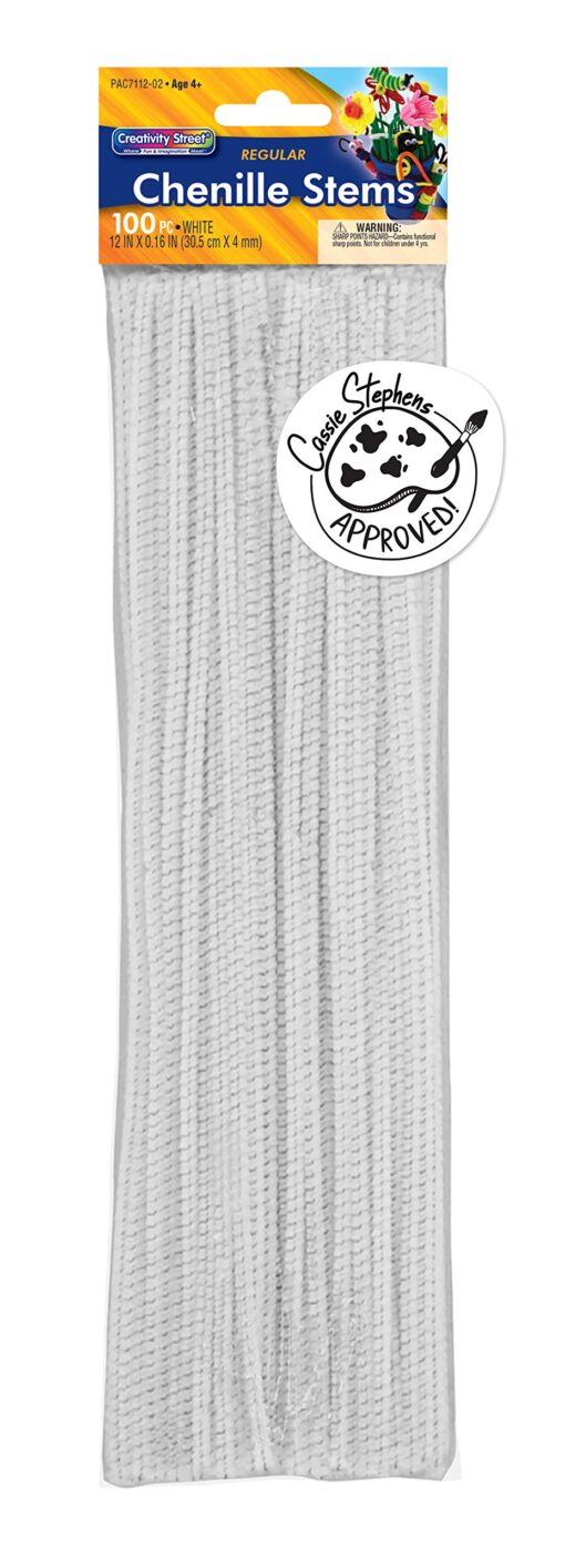 Creativity Street Chenille Stems White