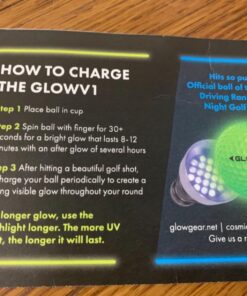 GlowGear Golf - GlowV1 Night Golf Balls with UV Flashlight, Glow in The Dark Golf Balls 2 Piece Construction with Tour Quality Compression Core, Urethane Skin, and Ultra Bright Glow 12 count 26 716Mk92g7oL