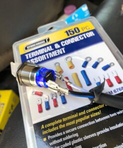 ESUPPORT 12V Car Auto Blue LED Light Momentary Speaker Horn Push Button Metal Toggle Switch 19mm Blue Light 20 716N0Kz0lIL