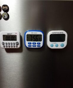 XREXS Digital Kitchen Timer Magnetic Countdown Up Cooking Timer Clock with Magnet Back and Clip, Loud Alarm, Large Display Minutes and Seconds Directly Input-White (2 Battery Included) (DC-12) Old Version 25 716N3Q2 9VL