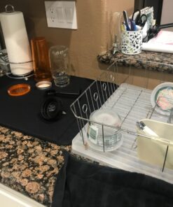 Envision Home Dish Drying Mat for Kitchen, Absorbent, Reversible Microfiber Dish Mat, 18 Inch x 24 Inch, Black 432801 X-Large 33 716NJuYh8TL