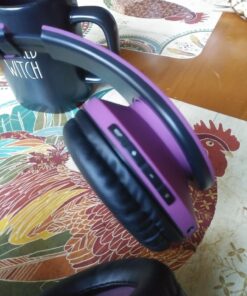 PowerLocus Bluetooth Over-Ear Headphones, Wireless Stereo Foldable Headphones Wireless and Wired Headsets with Built-in Mic, Micro SD/TF, FM for iPhone/Samsung/iPad/PC (Purple) Purple 59 716NXC22zXL