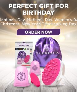 Anti Cellulite Vacuum 2 Cups Set Medical Silicone with Cellulite Massager Remover and Exfoliating Facial Brush for Perfect Body 24 716NxKgfi3L