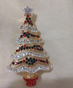 Fesciory Christmas Brooch Pins for Women, Multi-Colored Rhinestone Crystal Enamel Christmas Jewelry Gift for Girls Christmas Tree 15 716OTMgkIlL