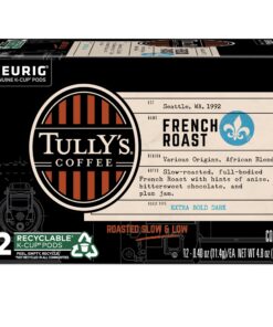 Tully's Coffee French Roast Keurig Single-Serve K-Cup Pods, Dark Roast Coffee, 72 Count (6 Packs of 12) 30 716Oq3 1AYL 1