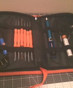 Sywon Full Set 60W 110V Electric Soldering Iron Kit with Adjustable Temperature Welding Iron, 5pcs Tips, Desoldering Pump, 2pcs Tweezers, Tin Wire Tube, Stand and 6pcs Aid Tools in PU Carry Bag 28 716QW9A8Y7L