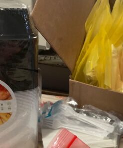 Glotoch 50 Pack 32 oz Meal Prep Containers Reusable, 2 Compartment Food Containers with Lids To Go Containers, Black Plastic Containers for Lunch-Microwave, Freezer, Dishwasher Safe, Eco-Friendly 32OZ 27 716QbIqqhL