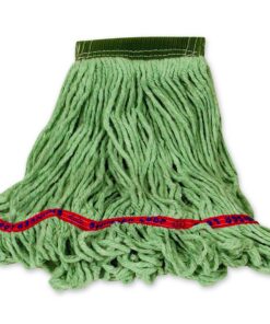 Rubbermaid Commercial Products Swinger Loop Mop Wet Mop Head Replacement, 5-Inch Headband, Medium, Green, Cotton/Synthetic Industrial Wet Mop for Floor Cleaning Office/School/Stadium/Lobby/Restaurant Blended MEDIUM - 5" Band