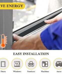 Fowong Foam Tape Weather Strip 3 Rolls, 1/4" W X 1/8" T X 16' L, Self-Adhesive Thin Size Foam Tape High Density Thin Insulation Rubber Strip, 3 Rolls X 16 Ft, Black 1/4inch * 1/8inch 12 716QkgES6IL