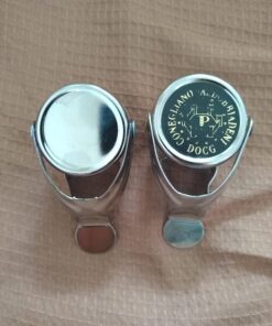 Champagne Stoppers by Kloveo - Patented Seal (No Pressure Pump Needed) Made in Italy - Professional Grade WAF Champagne Bottle Stopper - Prosecco, Cava, and Sparkling Wine Stopper - Chrome, 2-Pack 16 716RDJT5MoL