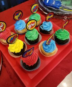Fun Express - Superhero Baking Cups W/picks - Party Supplies - Serveware & Barware - Misc Serveware & Barware - 100 Pieces 17 716RGzwqCqL