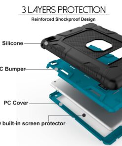 Rantice iPad 6th Generation Cases, iPad 5th Generation Case, iPad Air 2 Case, iPad 9.7 Case, Shockproof Rugged Drop Protection Cover Built with Kickstand for iPad 9.7'' A1893/A1954/A1822/A1823 Black+Dark blue 24 716RQN5tMoL