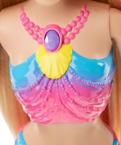 Barbie Dreamtopia Doll, Rainbow Lights Mermaid with Glimmering Light-Up Rainbow Tail, Headband and Blonde Hair Twinkle Lights 33 716SlM1oWpL