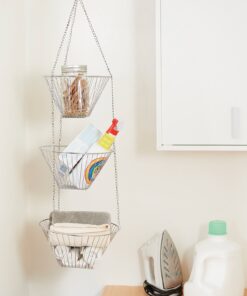 Fox Run Three Tier Hanging Wire Baskets, 11 x 11 x 6.75 inches, Chrome 17 716T fHCYHL