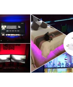 PANGTON VILLA Led Strip Lights 6.56ft for 40-60in TV, USB LED TV Backlight Kit with Remote - 16 Color 5050 LEDs Bias Lighting for HDTV 6.56 ft 30 716TDlgE4L