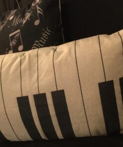 Decorbox Piano Keyboard Simple Music Throw Pillow Case Decor Cushion Covers Oblong 20*12 Inch Beige Cotton Blend Linen 12" x 20" 18 716UPfXtsrL