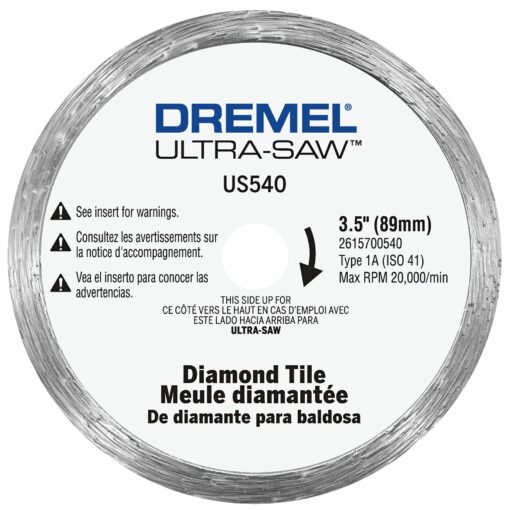 Dremel US540-01 Ultra-Saw 3.5-Inch Tile Diamond Blade , White Diamond Cutting Wheel