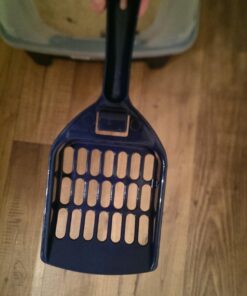 IRIS USA Open-Top Cat Litter Box with Shield and Scoop, Navy 42 716Wmdrj41L