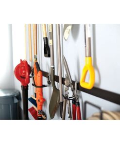 Rubbermaid FastTrack Garage Storage System Tool Hanging Kit, Garage Organization, Wall Mount Holder for Garden Lawn Tools 2 Rails, 4 Hooks 30 716Wvc2THL