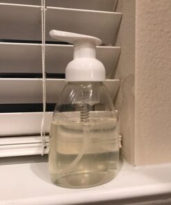 Vivaplex, 4, Clear, 8.5 oz (250 ml), Oval, Plastic Foaming Soap Dispensers, with White Pumps 19 716XBM gGEL