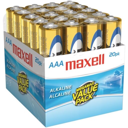 Maxell 723849 Ready-to-go Long Lasting and Reliable Alkaline Battery AAA Cell 20-Pack with High Compatibility