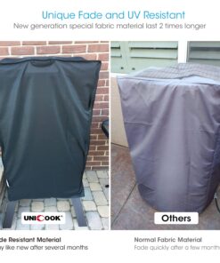 Unicook 40 Inch Smoker Cover for Masterbuilt, Electric Smoker Cover Heavy Duty Waterproof, Square Vertical Smoker Grill Cover Fade and UV Resistant, 23" W x 17" D x 39" H, Black 23”W x 17”D x 39”H 31 716Y8W85cL