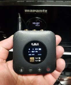 1Mii B06HD+ Hi-Res Bluetooth 5.1 Music Receiver for Home Stereo w/LDAC, Hi-Fi Bluetooth Adapter w/Audiophile DAC aptX HD Volume Control OLED Display, Wireless Audio Adapter for AV Receiver/Amplifier Black 37 716YFE7XuIL