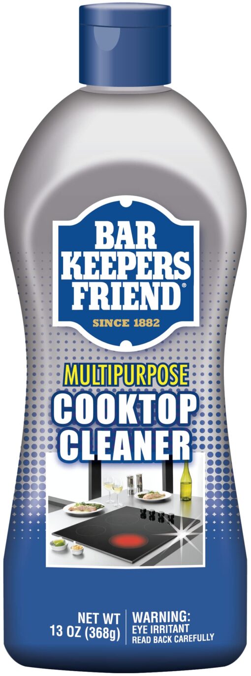 BAR KEEPERS FRIEND Multipurpose Cooktop Cleaner (13 oz) - Liquid Stovetop Cleanser - Safe for Use on Glass Ceramic Cooking Surfaces, Copper, Brass, Chrome, and Stainless Steel and Porcelain Sinks'] 13 Ounce (Pack of 1)