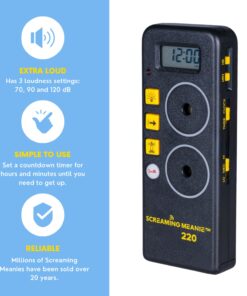 Screaming Meanie 220 Alarm Clock and Timer | Extremely Loud for Deep Sleepers | Multi-Purpose| 3 Sound Levels | Assorted Colors 14 716YzY9X2FL