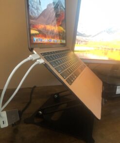 Urmust Adjustable Laptop Stand for Desk Computer Stand for Laptop Riser Holder Stand Compatible with MacBook Air Pro All Laptops 10-15.6"(Black) A-Black 51 716b8OREvuL