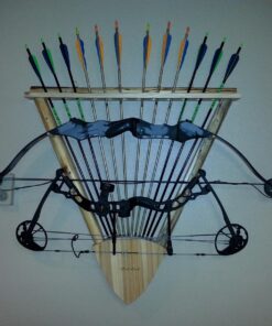 Rush Creek Creations Rustic 2 Compound Bow - 12 Arrow Wall Storage Rack - 5 Minute Assembly - Handcrafted , 31.5” L x 5” W x 32.75” H 25 716bKNTcwL