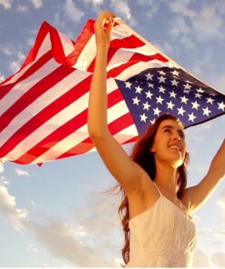 Anley Fly Breeze 3x5 Foot American US Flag - Vivid Color and UV Fade Resistant - Canvas Header and Double Stitched - USA Flags Polyester with Brass Grommets 3 X 5 Ft 3x5 Ft 20 716cYN1YTQL