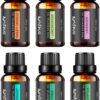 Onepure Essential Oils, 6 x 10ml Essential Oils Gift Set for Diffuser Humidifier Massage Aromatherapy (Lavender, Tea Tree, Eucalyptus, Lemongrass, Orange, Peppermint) 6 Scents