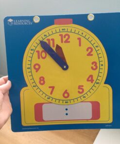 Learning Resources Write & Wipe Demonstration Clock - 1 Piece, Ages 6+ Paper Clocks for Teaching, First Grade Learning Games, Teaching Time Essentials, Homeschool Supplies, Classroom Supplies 25 716ds R3 PL 1