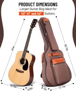 CAHAYA Guitar Bag 40 41 42 Inches 6 Pockets Guitar Case Water Resistent Oxford Cloth 0.5 Inch Extra Thick Sponge Overly Padded for Acoustic Classical Guitar with Anti-theft Pocket CY0150 33 716dv39yCjL