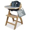 Abiie Beyond Junior Wooden High Chair with Tray. The Perfect Adjustable Baby Highchair Solution for Your Babies and Toddlers or as a Dining Chair. 6 Months up to 250 Lb. Natural Wood/Black Cushion 1 Count (Pack of 1) Natural Wood - Black Cushion 55 716fu2iG3L