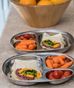 Alternative view of Qualways Kids's Tray - Divided Stainless Steel Tray Set of 2