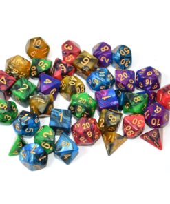 SmartDealsPro 5 x 7-Die Double-Colors Polyhedral Dice Sets with Pouches for D&D DND RPG MTG Dungeon and Dragons Table Board Roll Playing Games D4 D6 D8 D10 D% D12 D20 5-color Sets 58 716gjdCB TL