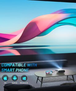 Mini Projector for iPhone, ELEPHAS 2023 Upgraded 1080P HD Projector, 8000L Portable Projector with Tripod and Carry Bag, Movie Projector Compatible with Android/iOS/Windows/TV Stick/HDMI/USB WhiteBlack 20 716guMPdCVL